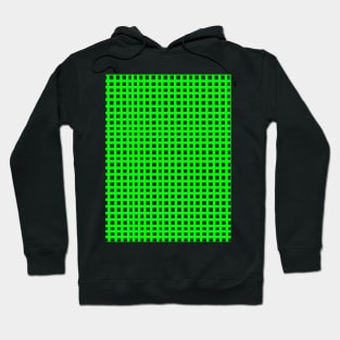 Green mesh grid square lines pattern Hoodie